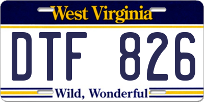 WV license plate DTF826