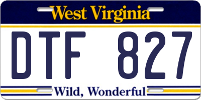 WV license plate DTF827