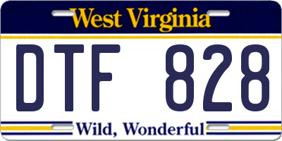 WV license plate DTF828