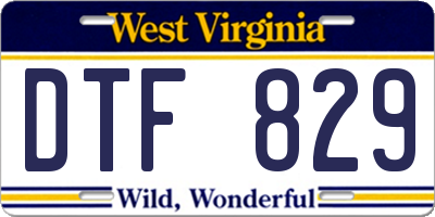 WV license plate DTF829