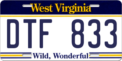 WV license plate DTF833