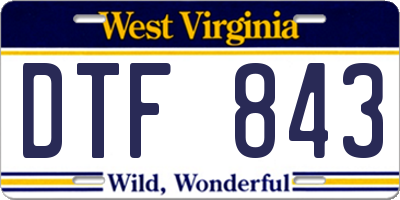 WV license plate DTF843