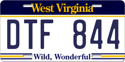 WV license plate DTF844