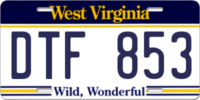 WV license plate DTF853