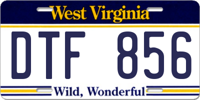 WV license plate DTF856