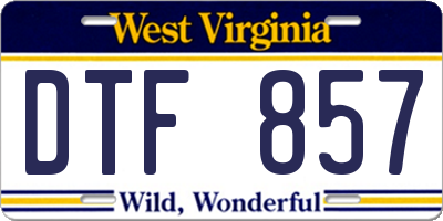 WV license plate DTF857