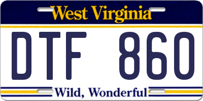 WV license plate DTF860