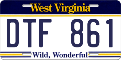 WV license plate DTF861