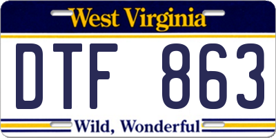 WV license plate DTF863