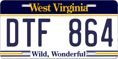 WV license plate DTF864