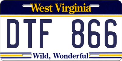 WV license plate DTF866