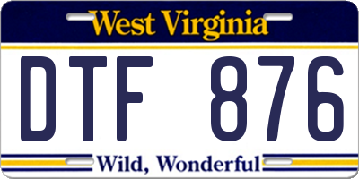 WV license plate DTF876