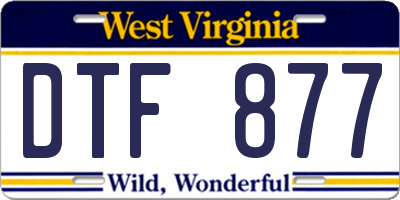 WV license plate DTF877