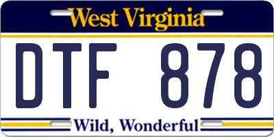 WV license plate DTF878