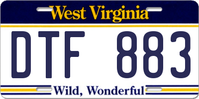 WV license plate DTF883