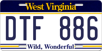 WV license plate DTF886