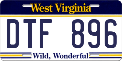 WV license plate DTF896