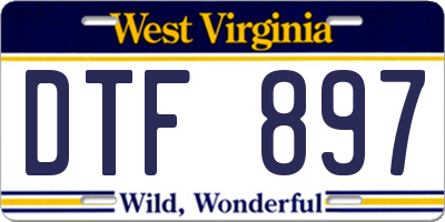 WV license plate DTF897