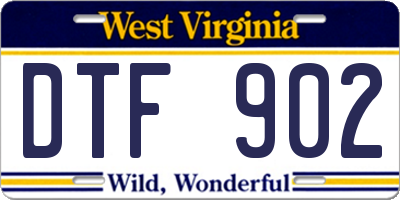 WV license plate DTF902