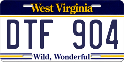 WV license plate DTF904