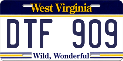 WV license plate DTF909