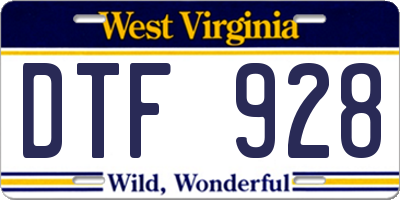 WV license plate DTF928