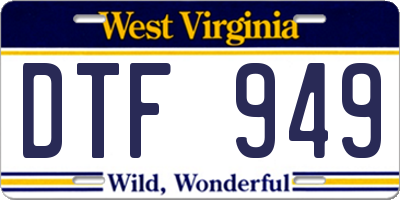 WV license plate DTF949