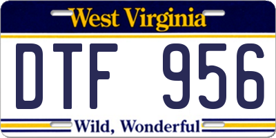 WV license plate DTF956
