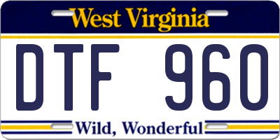 WV license plate DTF960