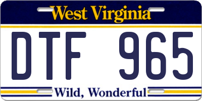 WV license plate DTF965