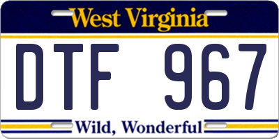 WV license plate DTF967