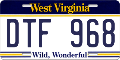 WV license plate DTF968