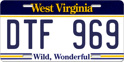 WV license plate DTF969