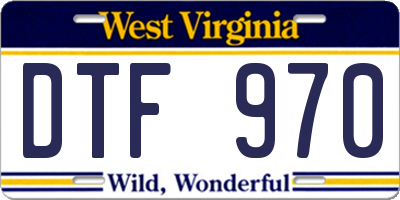 WV license plate DTF970