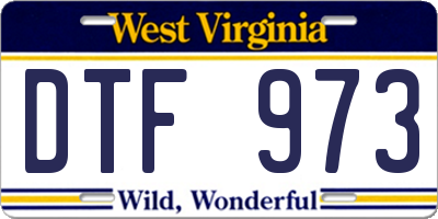 WV license plate DTF973