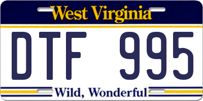 WV license plate DTF995