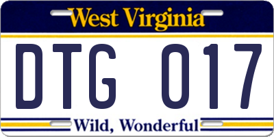 WV license plate DTG017