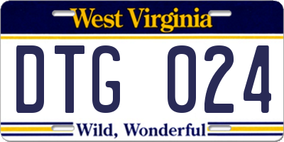 WV license plate DTG024