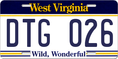 WV license plate DTG026