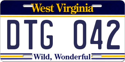 WV license plate DTG042