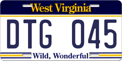WV license plate DTG045