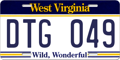 WV license plate DTG049