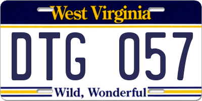 WV license plate DTG057
