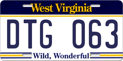WV license plate DTG063