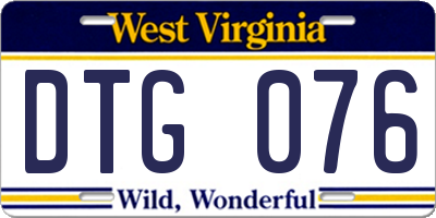 WV license plate DTG076