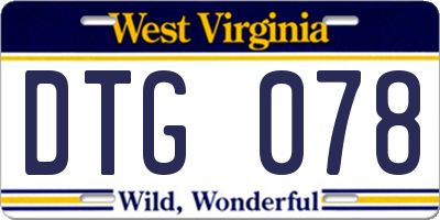 WV license plate DTG078