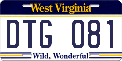 WV license plate DTG081