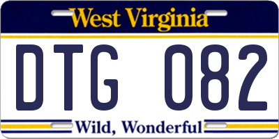 WV license plate DTG082