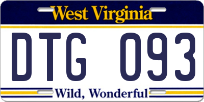 WV license plate DTG093