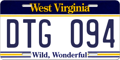 WV license plate DTG094